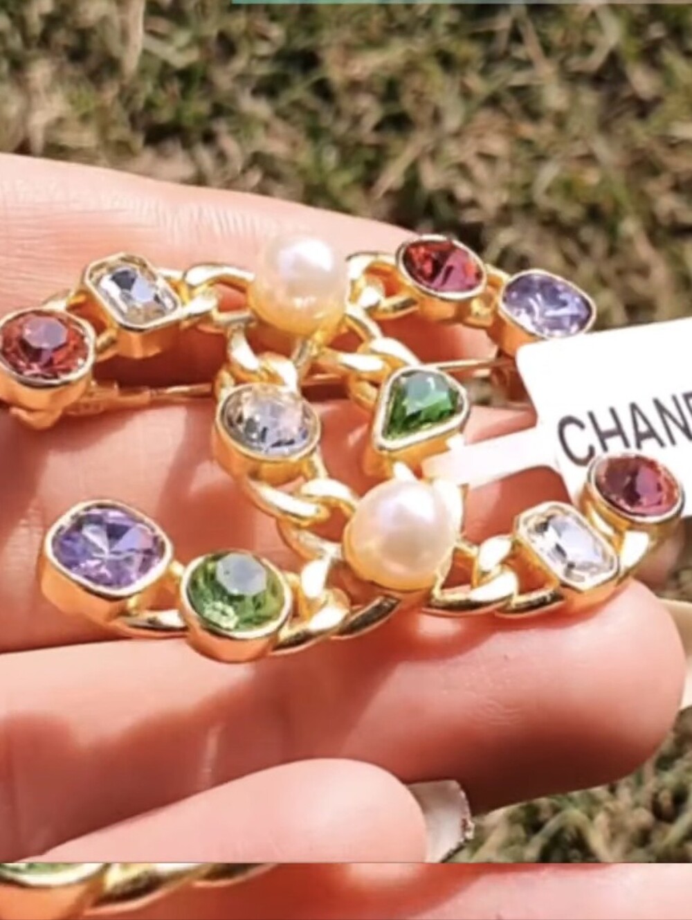 CC Jeweled Brooch
